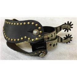 Pair Silver Overlay Gamblers Spurs