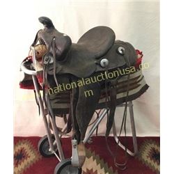 Well Used Old Cowboy Saddle By Newton Bros
