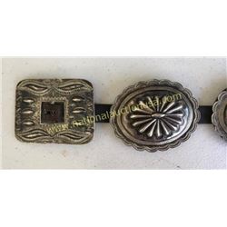 American Indian Sterling Silver Concho Belt