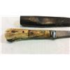 Image 2 : Early Bone Handle Boot Knife With Leather Sheath
