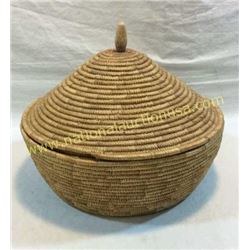 Large Woven Basket With Lid