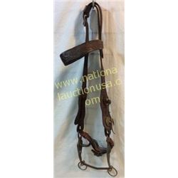 Early Western Cowboy Headstall With Handmade I