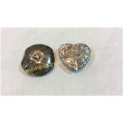 2 Sterling Button Covers
