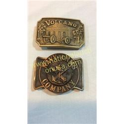 2 Brass Collector Belt Buckles