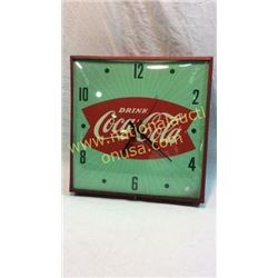 Coca Cola Advertising Clock in Metal Case