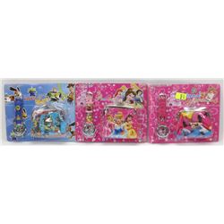 BUNDLE OF 3 KIDS WATCH AND WALLET SETS