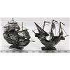 Image 1 : PAIR OF SMALL METAL SHIPS: SANTA MARIA AND