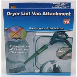 NEW DRYER LINT VAC ATTACHMENT, FITS ANY VACUUM