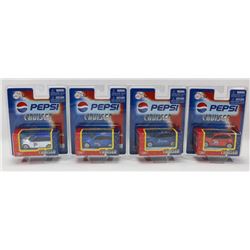 LOT OF 4 SEALED PEPSI CRUISER DIE CAST CARS 1:24