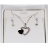Image 1 : LADIES 3D HEART PENDANT WITH  NECKLACE AND