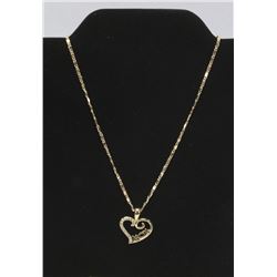 WHITE SAPPHIRE MOM HEART SHAPED PENDANT AND CHAIN