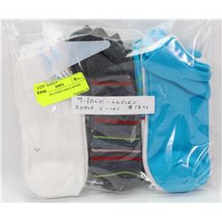 9 PACK OF LADIES ANKLE SOCKS