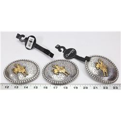 3 NEW RODEO THEMED METAL BELT BUCKLES