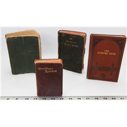 LOT OF 4 ANTIQUE BOOKS.