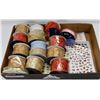 Image 1 : CRAFT LOT SPOOLS OF RIBBON , STICKERS