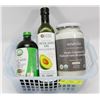 Image 1 : BASKET OF GOURMET OILS INCL HEMP, COCONUT AND