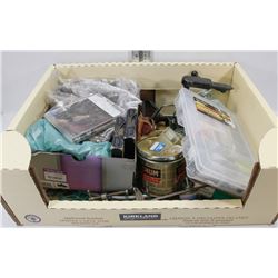 LARGE BOX W/ LARGE ASSORTMENT OF FLY TYING MATERIALS
