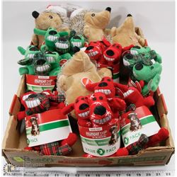 LARGE FLAT OF DOG CHEW TOYS