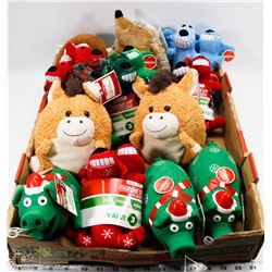 LARGE FLAT OF DOG CHEW TOYS