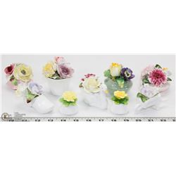 SET OF 9 CLUSTER FLOWER VASES