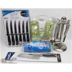 FLAT OF ASSORTED HOUSEWARES