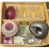 Image 1 : BOX WITH 10 LARGE GLASS & CERAMIC VASES.