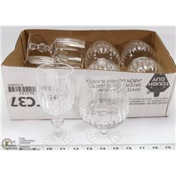 SET OF 10 CRYSTAL WINE AND BRANDY GLASSES