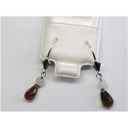 #2-GENUINE SMOKEY QUARTZ EARRINGS