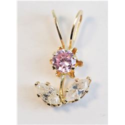 #3-10K YELLOW GOLD CUBIC ZIRCONIA FLOWER