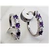 Image 1 : #6-STERLING SILVER AMETHYST EARRINGS