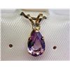 Image 1 : #7-10KT YELLOW GOLD GENUINE AMETHYST