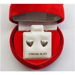 #9-STERLING SILVER HEART SHAPED EARRINGS