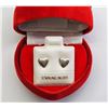 Image 1 : #9-STERLING SILVER HEART SHAPED EARRINGS