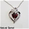 Image 1 : #13-STERLING SILVER NATURAL GARNET HEART
