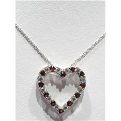 #22-STERLING SILVER NATURAL GARNET AND