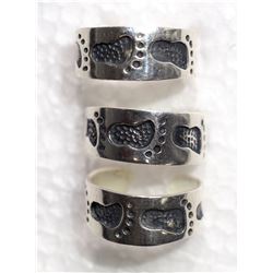 #24-3 STERLING SILVER RINGS WITH FOOT DESIGN