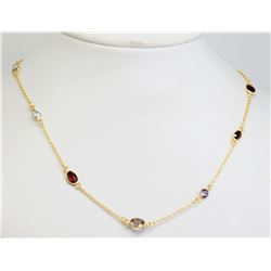 #27-STERLING SILVER GOLD PLATED GEMSTONE