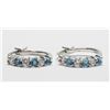 Image 1 : #29-STERLING SILVER BLUE TOPAZ HOOP STYLE