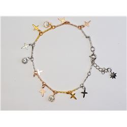 #37-STERLING SILVER TRI COLOUR CUBIC ZIRCONIA