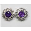 Image 1 : #39-STERLING SILVER 2 IN 1 AMETHYST STUD