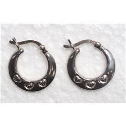 #41-STERLING SILVER HOOP STYLE EARRINGS