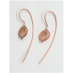 #42-STERLING SILVER LEAF SHAPED EARRINGS