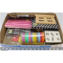 ENTERTAINMENT LOT OF NAPKINS, DRINK CHARMS & MORE