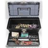 Image 1 : SMALL TOOL BOX WITH ASSORTED FASHION JEWELRY