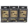 LOT OF 3 HIGH FIDELIDY EARBUD HEADPHONES
