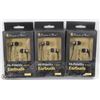 Image 1 : LOT OF 3 HIGH FIDELIDY EARBUD HEADPHONES