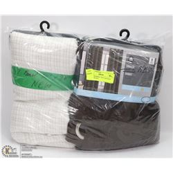 2 NEW GROMMET TOP CURTAINS ,TAN & BROWN