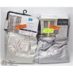 3 NEW GROMMET TOP CURTAINS ,SILVER,76" BY 84"L