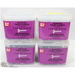 4 TUBS OF MODIFIED TRUSS SCRES 1-1/4" X 8