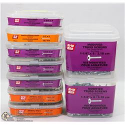 9 TUBS OF ASSORTED FASTENERS INCLUDING